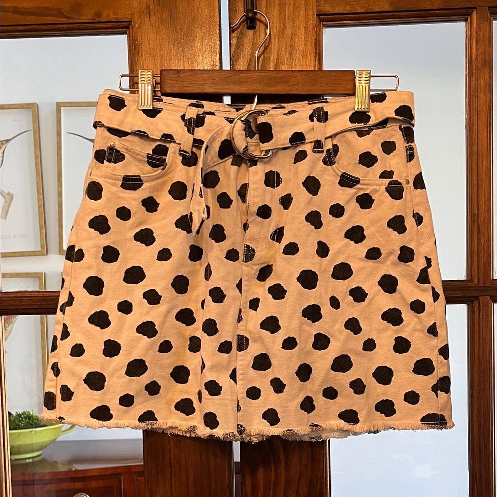 Stylish Black Spotted Mini Skirt